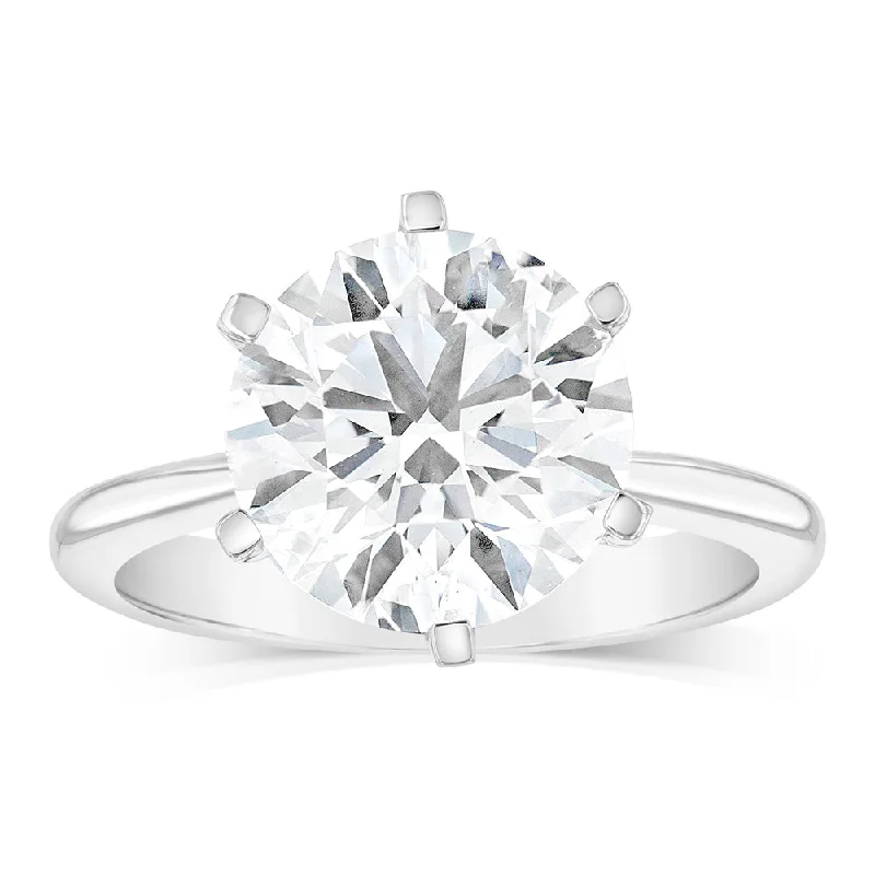 Art Deco - Inspired Women's Diamond Rings with Geometric Designs and Baguette - Cut DiamondsLuminesce Lab Grown 4Carat Certified Diamond Solitaire Ring in 18ct White Gold