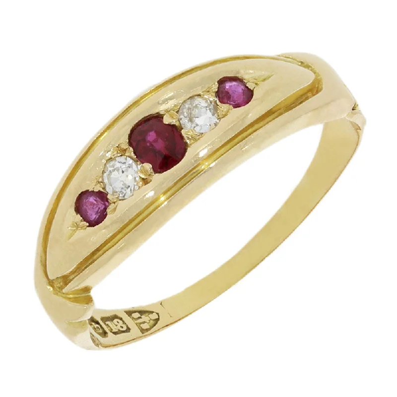 Women's Diamond Rings with Amethyst and Diamond Combinations for a Purple - Hued ElegancePre Owned 18ct Yellow Gold Ruby and Diamond Ring