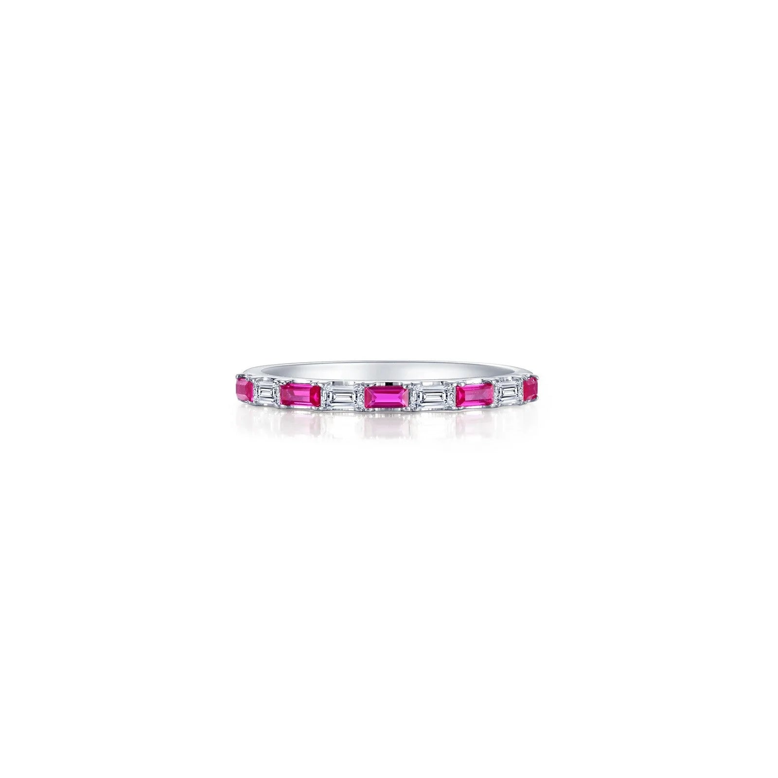 Pearl - Adorned Fashion Rings in Gold - Tone Alloy for a Sophisticated LookLafonn Simulated Diamond & Ruby Baguette Half-Eternity Band R0537CRP05