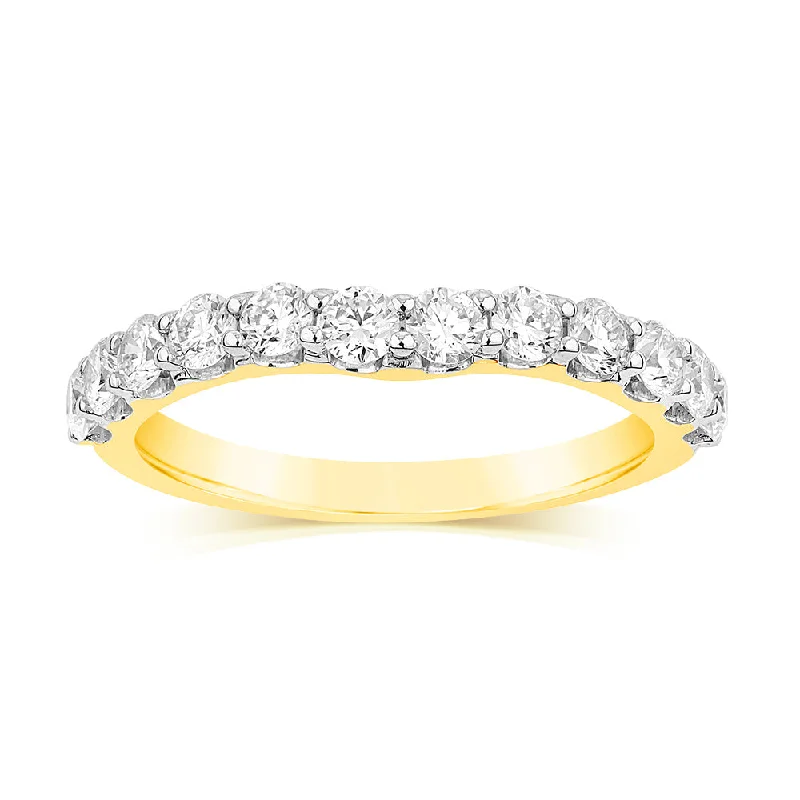 Tennis - Style Women's Diamond Rings with a Continuous Row of Diamonds for a Classic and Versatile LookLuminesce Lab Grown 1.5 Carat Diamond Eternity Curve Ring in 18ct Yellow Gold