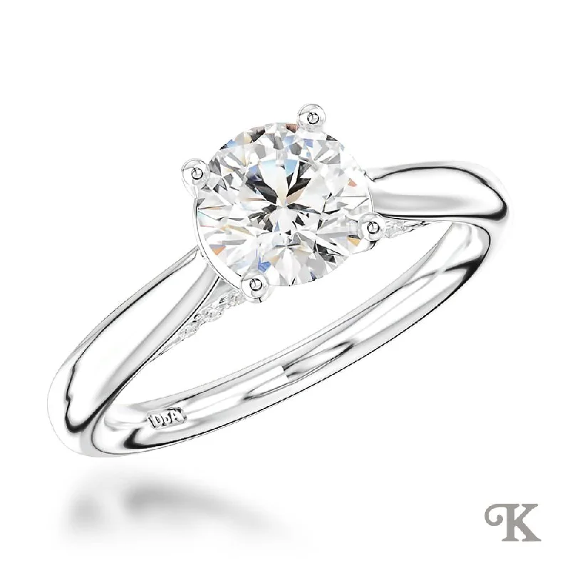 Men's Diamond Engagement Rings with Platinum Band and Halo Setting for a Luxury ProposalOxford Solitaire