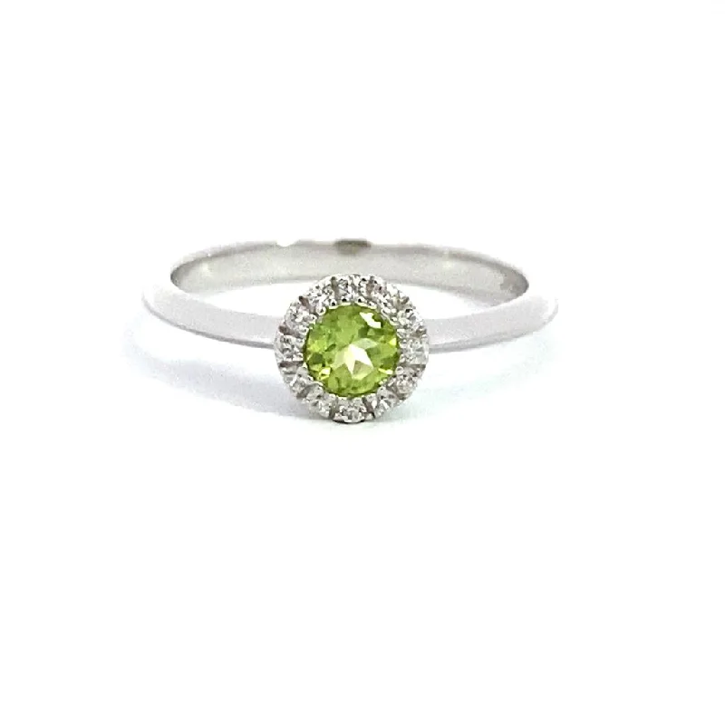 Beaded Fashion Rings in Natural Stones and Cotton Cord for a Handmade AestheticAugust Birthstone Ring: Sterling Silver Peridot Halo Ring