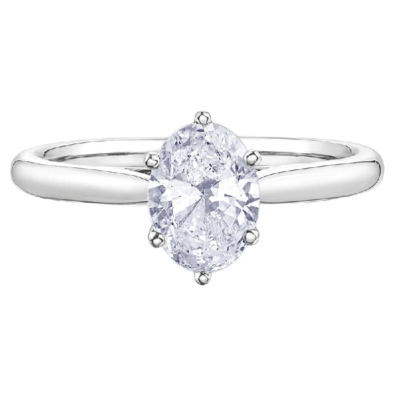 Marquise - Cut Women's Diamond Rings in Palladium for a Unique and Elongated ShapeOval Canadian Diamond Solitaire Engagement Ring