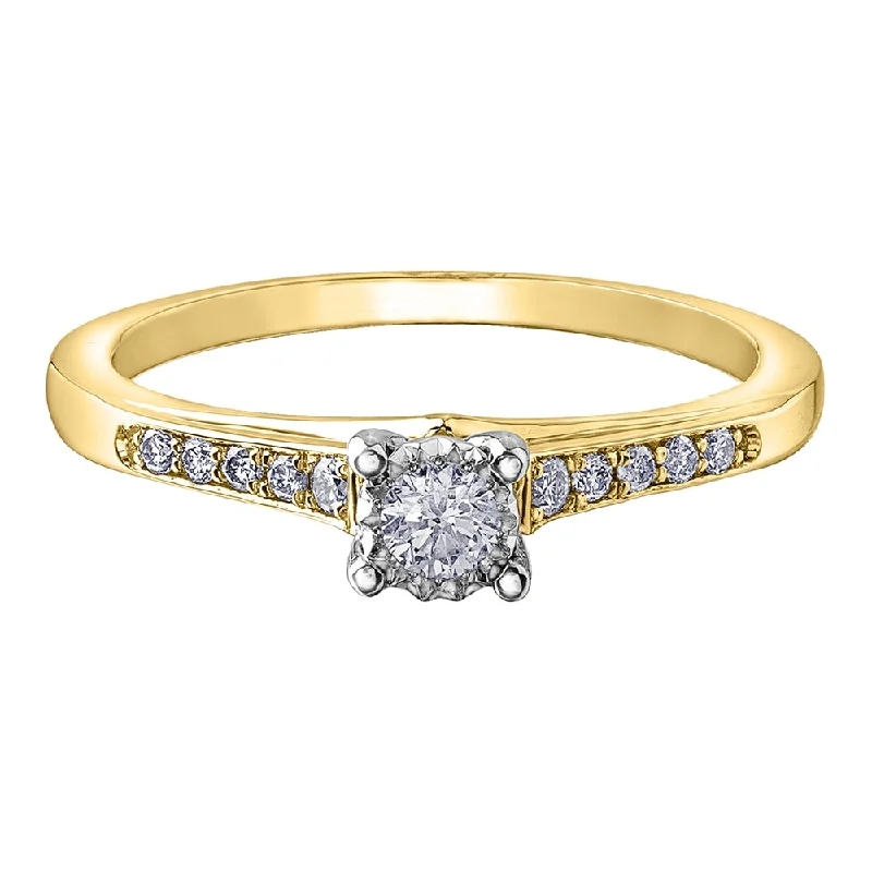 Women's Solitaire Diamond Rings with Round - Cut Diamonds and Platinum Settings for an Elegant EngagementRound Diamond Ring with Channel Set Accents