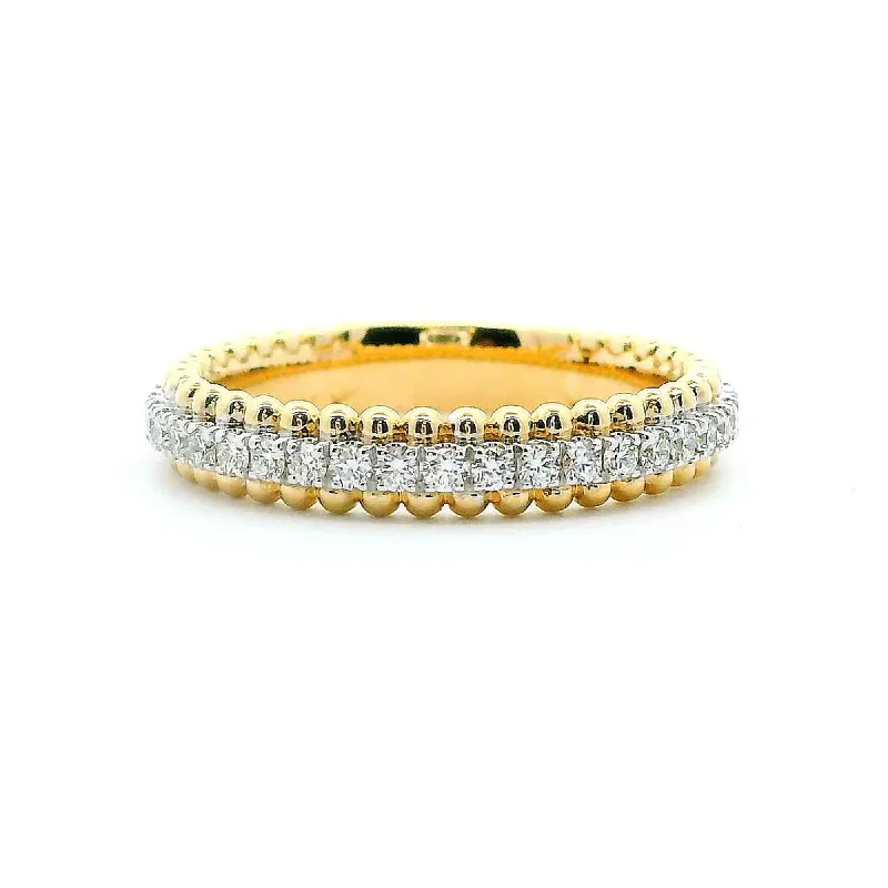 Magnetic Fashion Rings in Stainless Steel with a Modern, Interlocking Design14K Yellow & White Gold 0.40cttw. Diamond Center Beaded Edge Fashion Ring