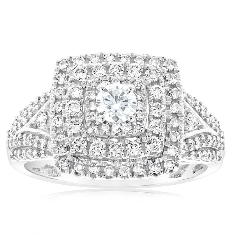 Cushion - Cut Women's Diamond Rings in Platinum with a Soft and Romantic AppearanceLuminesce Lab Grown 1 Carat Diamond Ring in 10ct White Gold