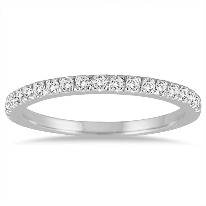 Channel - Set Women's Diamond Rings with Diamonds Securely Held in a Metal Groove for Durability1/3 Carat TW Diamond Wedding Band in 14K White Gold