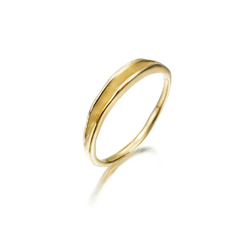 Bangle - Style Fashion Rings in Rose - Gold - Plated Aluminum with Etched Patterns18K Yellow Gold Vermeil Contemporary Ring