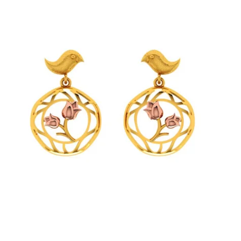 Tennis - Style Women's Diamond Rings with a Continuous Row of Diamonds for a Classic and Versatile LookGold Earrings With A Cute Bird And Floral Design