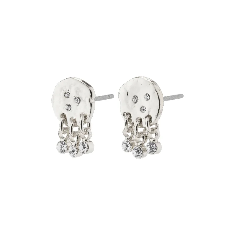 Adjustable - Back Crystal Stud Earrings in Clear for a Sparkling and Versatile PieceBREATHE crystal earrings silver-plated