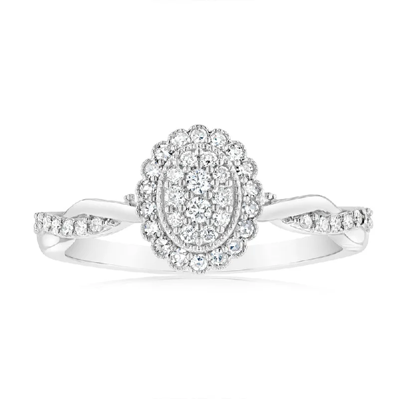 Tennis - Style Women's Diamond Rings with a Continuous Row of Diamonds for a Classic and Versatile LookLuminesce Lab Grown 0.30 Carat Oval Shaped Ring in Sterling Silver