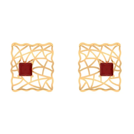 Pear - Shaped Women's Diamond Rings in Yellow Gold with a Single - Diamond Pendant LookGeometric Stud Earrings