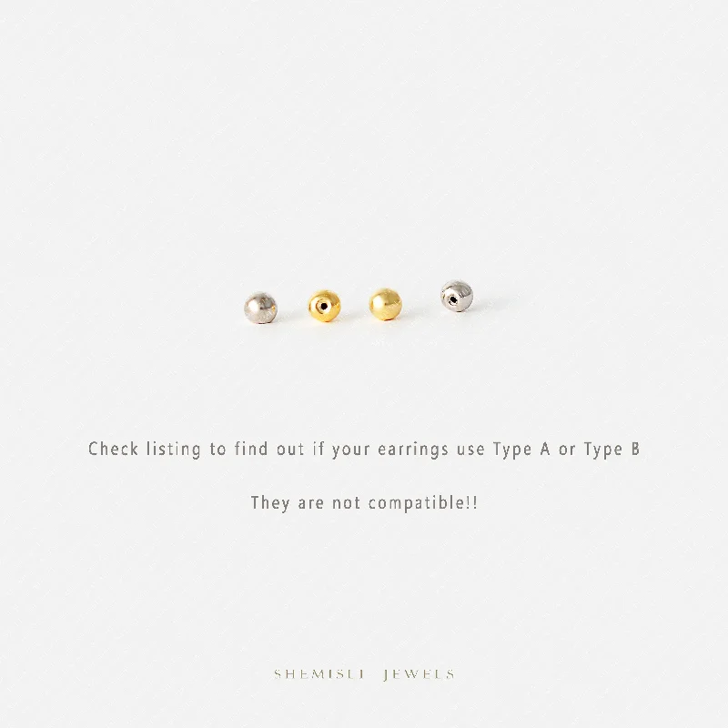 Two - Tone Gold and Silver Plated Clover Stud Earrings for a Lucky and Stylish SymbolScrew Ball End for Stud Earrings SHEMISLI - Type A SS089, Type B SS182