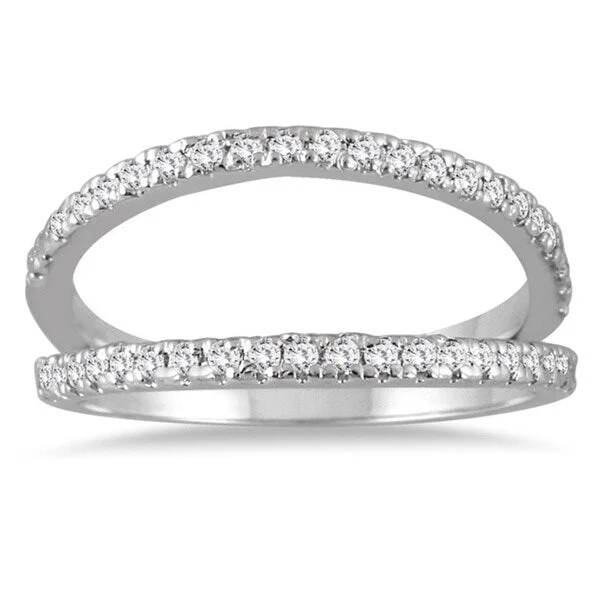 Cluster - Style Women's Diamond Rings with Multiple Small Diamonds Arranged in a Stunning PatternMarquee Jewels 10K White Gold 1/3CT Diamond Double Row Split Ring