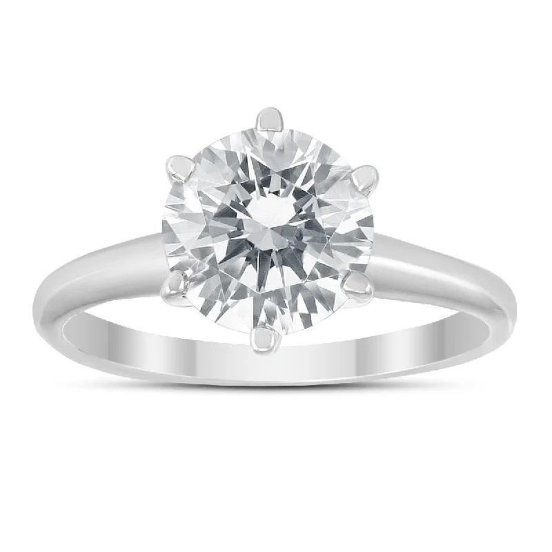 Women's Solitaire Diamond Rings with Round - Cut Diamonds and Platinum Settings for an Elegant EngagementIGI Certified Lab Grown 1 1/4 Carat Diamond Solitaire Ring in 14K White Gold (J Color, SI2 Clarity)