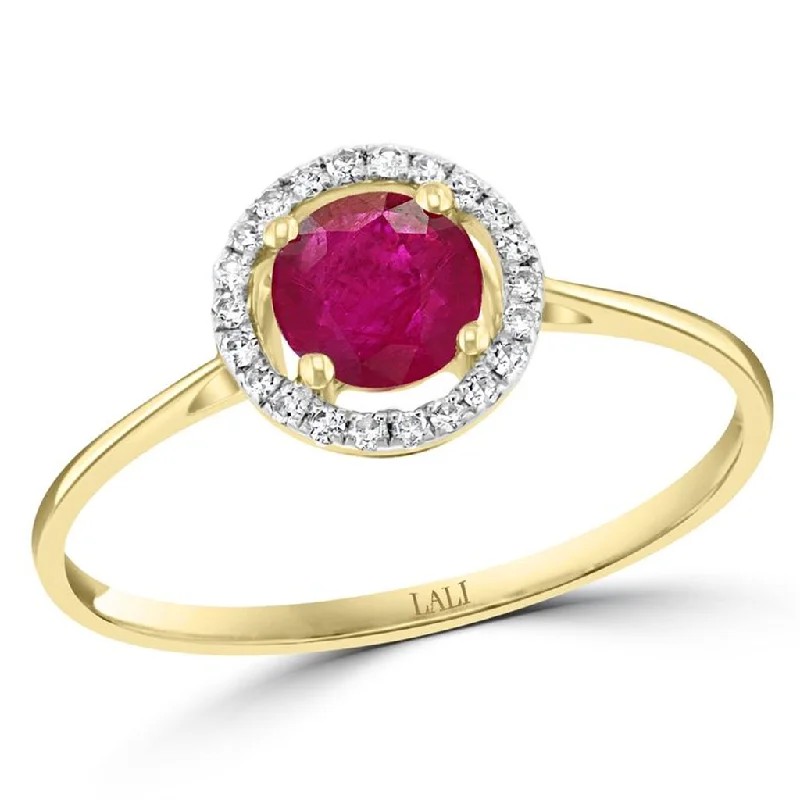 Statement - Making Fashion Rings in Gold - Plated Brass with Oversized Cubic Zirconia StonesJuly Birthstone Rings: 14K Yellow Gold Diamond And Ruby Halo Ring