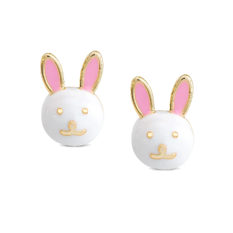 Magnetic - Back Stud Earrings in Black for Easy and Comfortable WearBunny Rabbit Stud Earrings