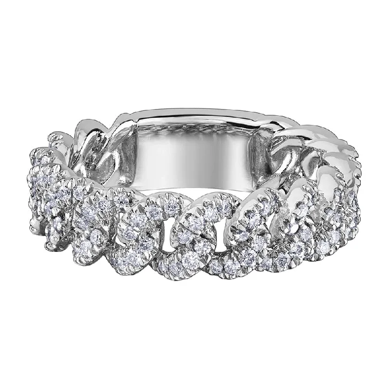 Signature - Design Women's Diamond Rings with a Brand - Specific Pattern and High - Quality DiamondsDiamond Chain-Link Ring