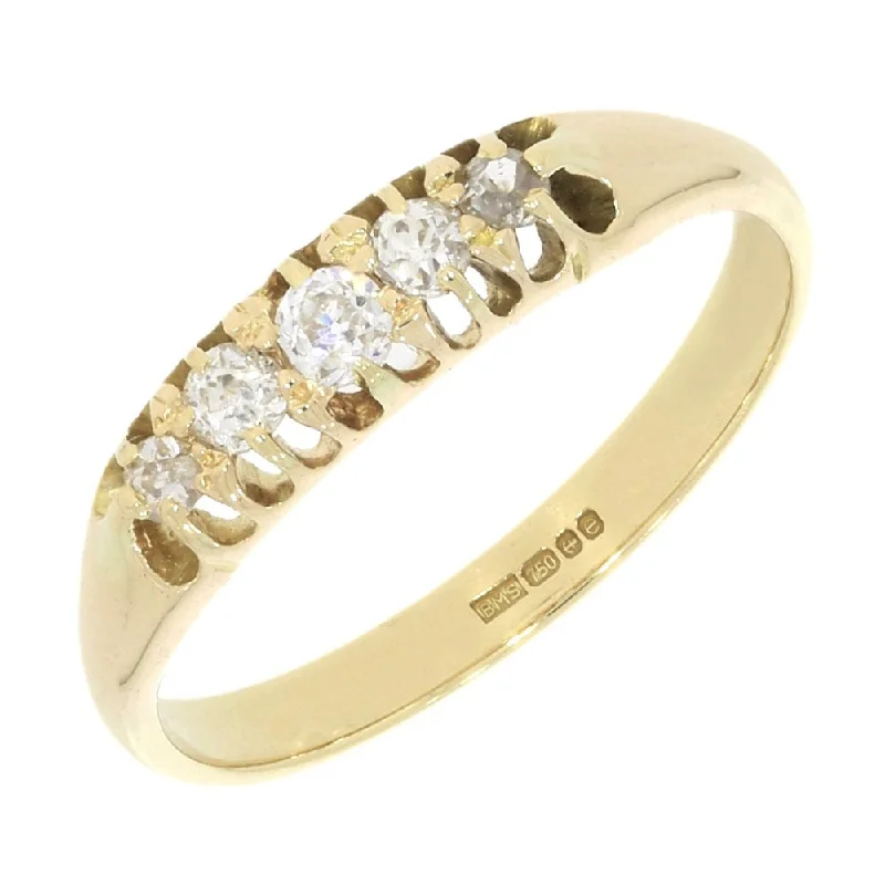 Pear - Shaped Women's Diamond Rings in Yellow Gold with a Single - Diamond Pendant LookPre Owned 18ct Yellow Gold 5 Stone 0.25cts Diamond Ring