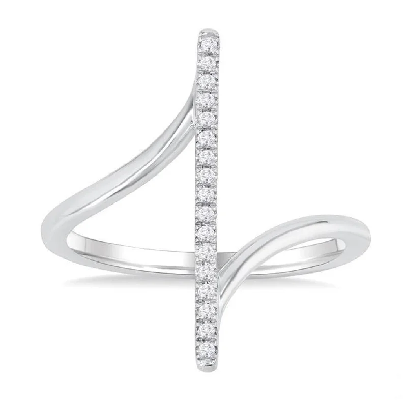 LED - Lit Fashion Rings in Plastic with Color - Changing Effects for a Futuristic Look10K White Gold Bypass Bar Intersection Natural Diamonds Ring