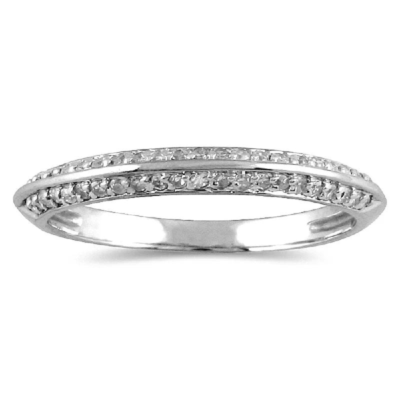 Marquise - Cut Women's Diamond Rings in Palladium for a Unique and Elongated Shape1/4 Carat TW Diamond Knife Edge Wedding Band in 10K White Gol