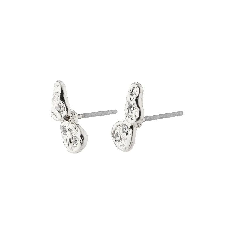 Two - Tone Gold and Silver Plated Clover Stud Earrings for a Lucky and Stylish SymbolQUINN organic shaped crystal earrings silver-plated