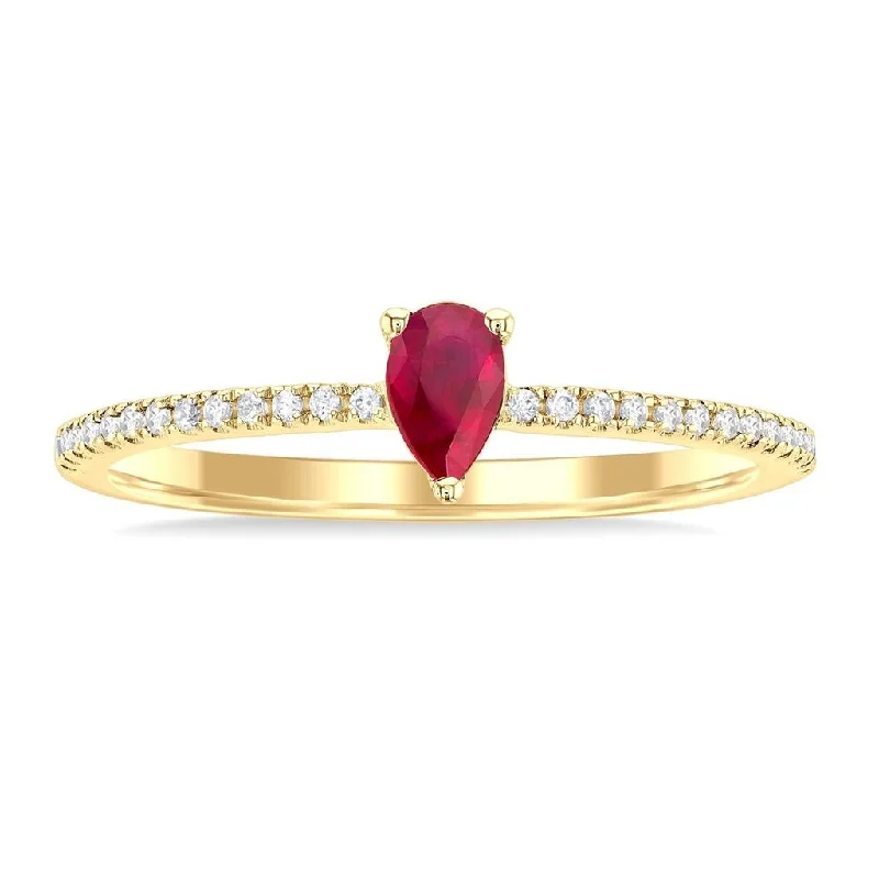 Enamel - Coated Fashion Rings in Bright Colors with Animal - Print Patterns10K Yellow Gold Classic Ruby And Diamond Ring