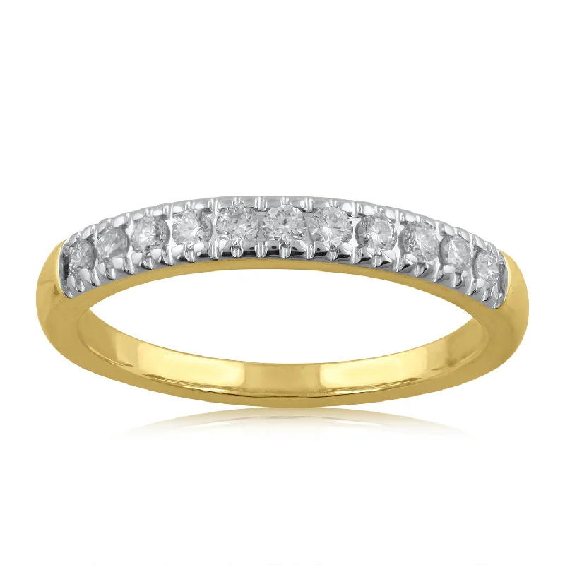 Adjustable Women's Diamond Rings with a Flexible Band for a Comfortable and Custom Fit18K YG Band Diamond Ring-1pc