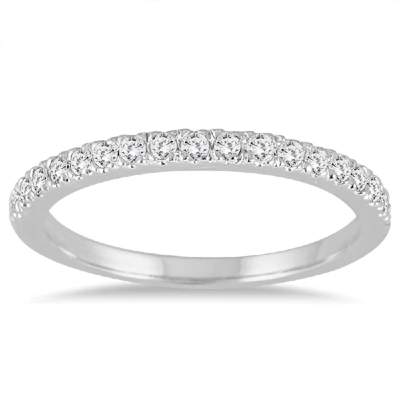 Adjustable Women's Diamond Rings with a Flexible Band for a Comfortable and Custom Fit1/3 Carat TW Diamond Wedding Band in 14K White Gold