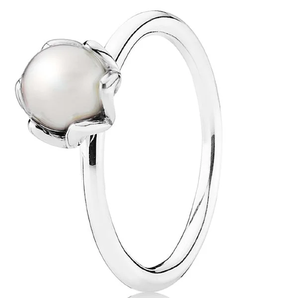 Pearl - Adorned Fashion Rings in Gold - Tone Alloy for a Sophisticated LookSILVER RING WITH WHITE FRESHWATER 52