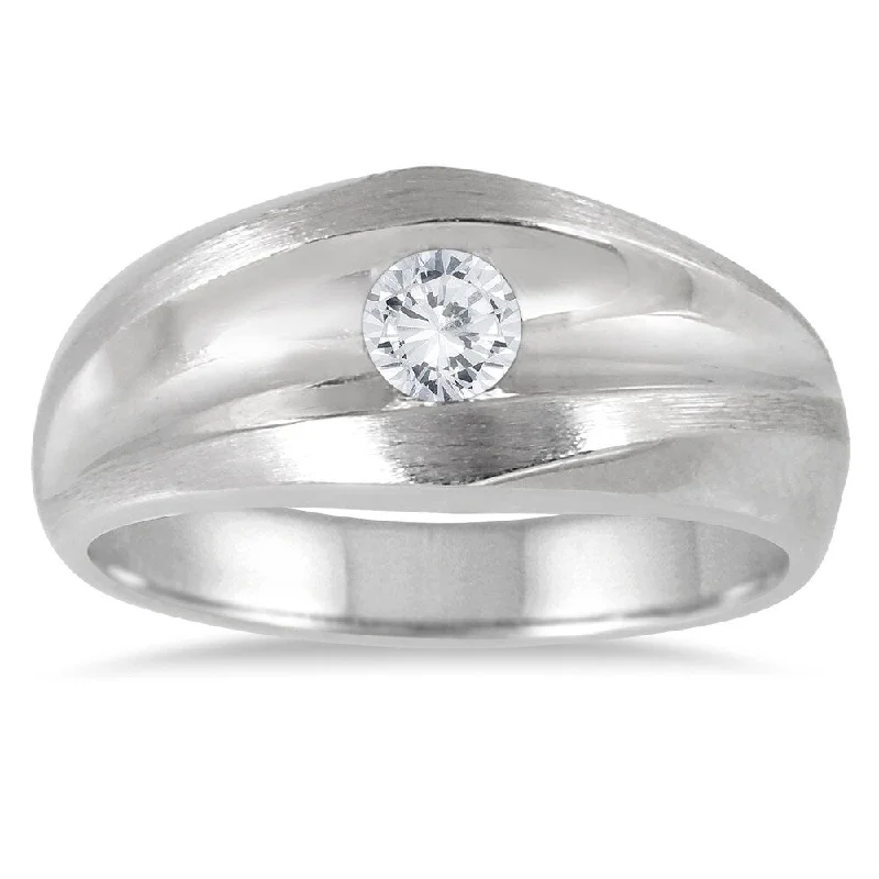 Tennis - Style Women's Diamond Rings with a Continuous Row of Diamonds for a Classic and Versatile LookMen's 10k White Gold 1/2 Carat Diamond Solitaire Ring