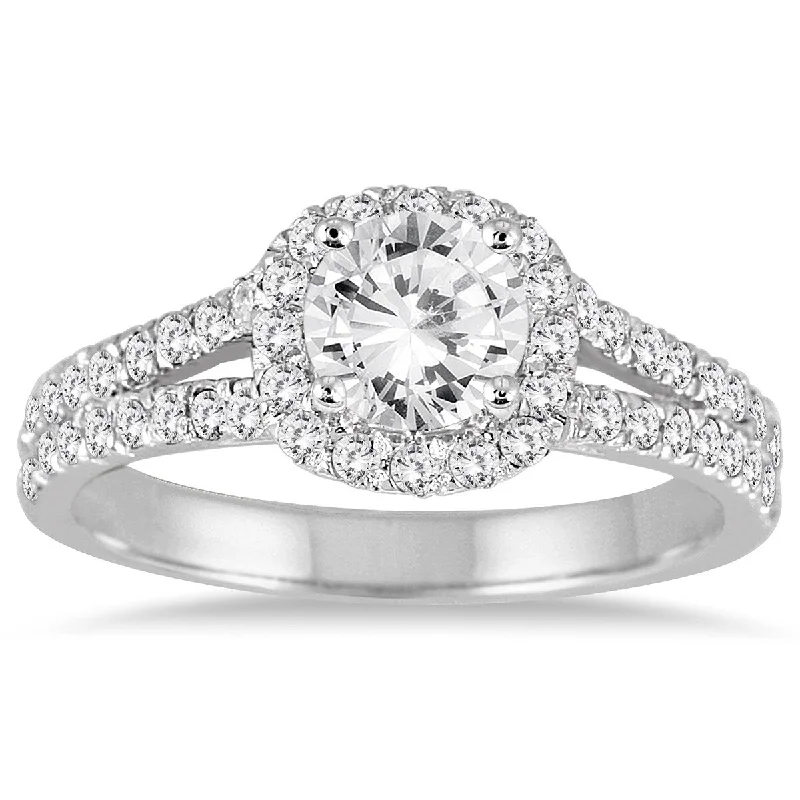 Signature - Design Women's Diamond Rings with a Brand - Specific Pattern and High - Quality Diamonds1 1/4 Carat TW White Diamond Engagement Ring in 14K White Gold (J-K Color, I2-I3 Clarity)