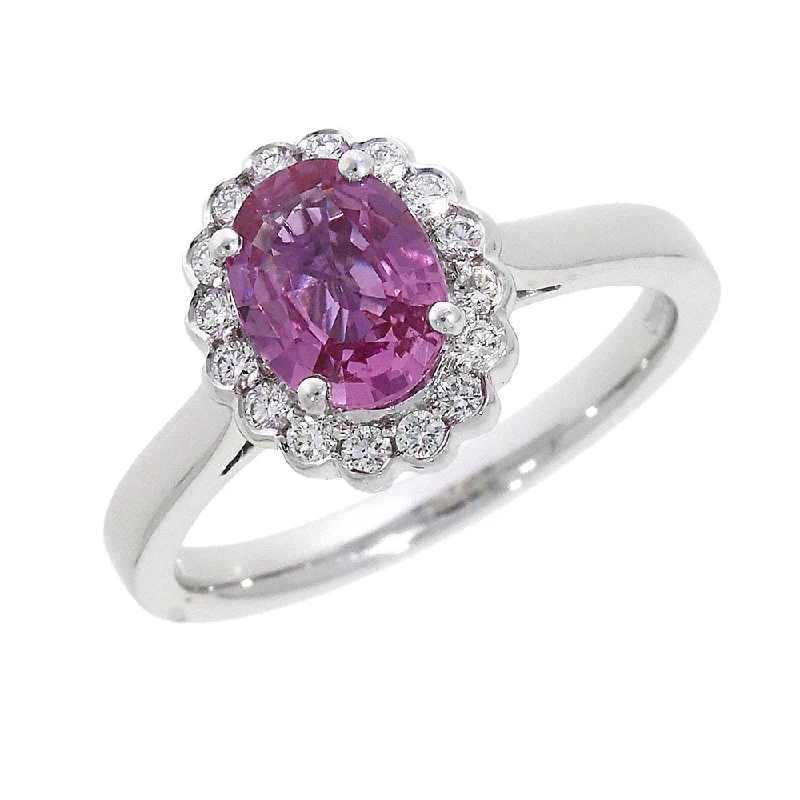 Men's Alexandrite Engagement Rings in Platinum with a Hidden Halo of Diamonds18ct White Gold Pink Sapphire Halo Engagement Ring