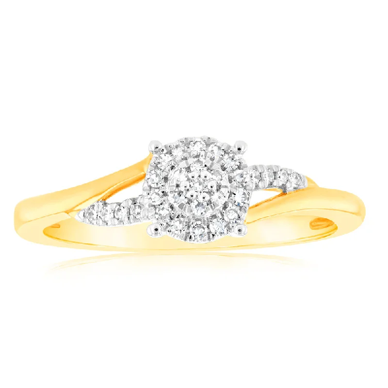 Adjustable Women's Diamond Rings with a Flexible Band for a Comfortable and Custom FitLuminesce Lab Grown 0.10ct Diamond Ring in 9ct Yellow Gold