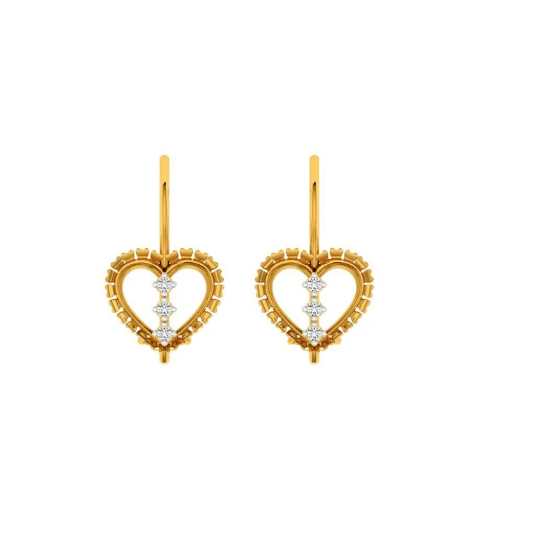 Art Deco - Inspired Women's Diamond Rings with Geometric Designs and Baguette - Cut Diamonds14KT (585) Yellow Gold Earring For Women