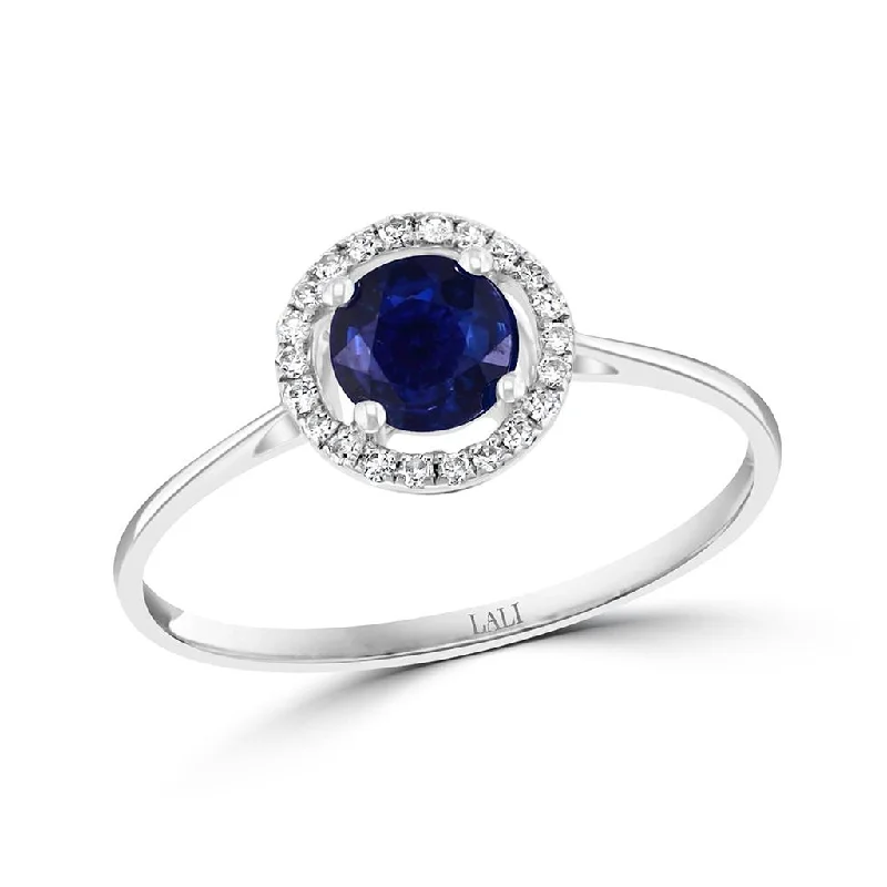 Enamel - Coated Fashion Rings in Bright Colors with Animal - Print PatternsSeptember Birthstone Rings: 14K White Gold Diamond And Sapphire Halo Ring