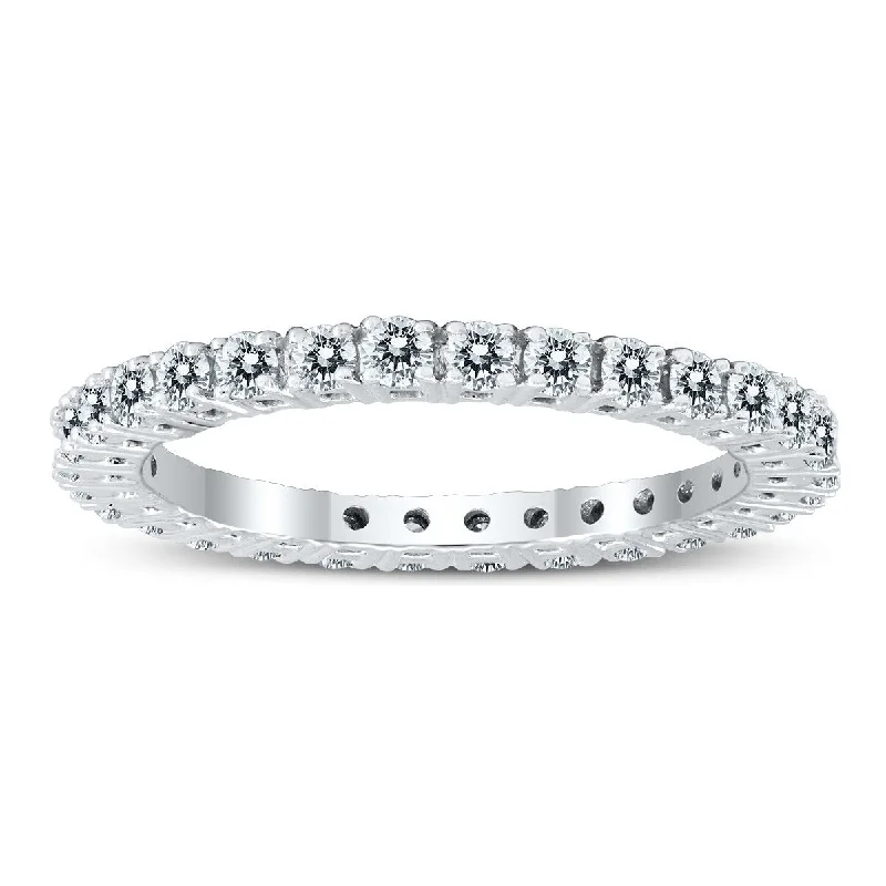 Cluster - Style Women's Diamond Rings with Multiple Small Diamonds Arranged in a Stunning PatternMarquee Certified 1 Carat TW Diamond Eternity Band in 10k White Gold