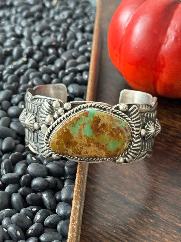 Women's Cuff Bracelets with Hamsa Hand Charms for Protection and Good LuckTillie John Royston Turquoise and Sterling Silver Cuff Bracelet