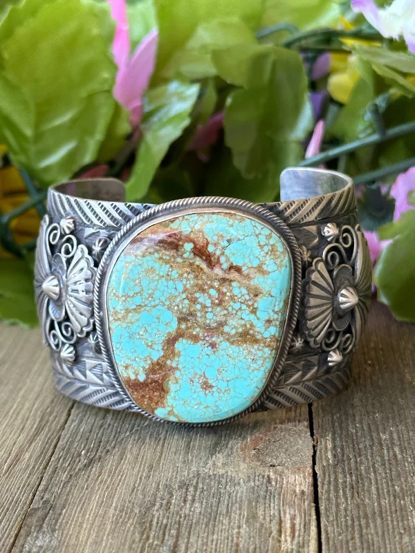 Water - Resistant Women's Cuff Bracelets in Silicone for Sports and Outdoor ActivitiesRick Enriquez #8 Turquoise & Sterling Silver Cuff Bracelet