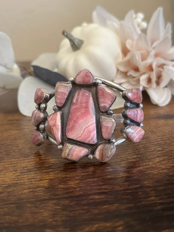 Rose Gold - Toned Women's Cuff Bracelets with Cubic Zirconia for a Glamorous LookJon Begay Rhodochrosite & Sterling Silver Cuff Bracelet