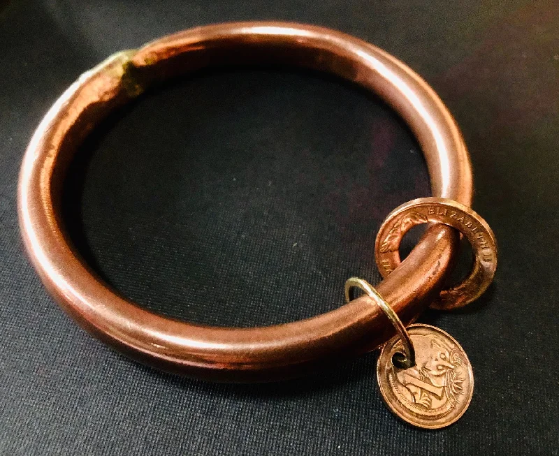 Bangle Bracelets with Adjustable Screw - Closures for a Secure FitAnvil Bangle coin copper