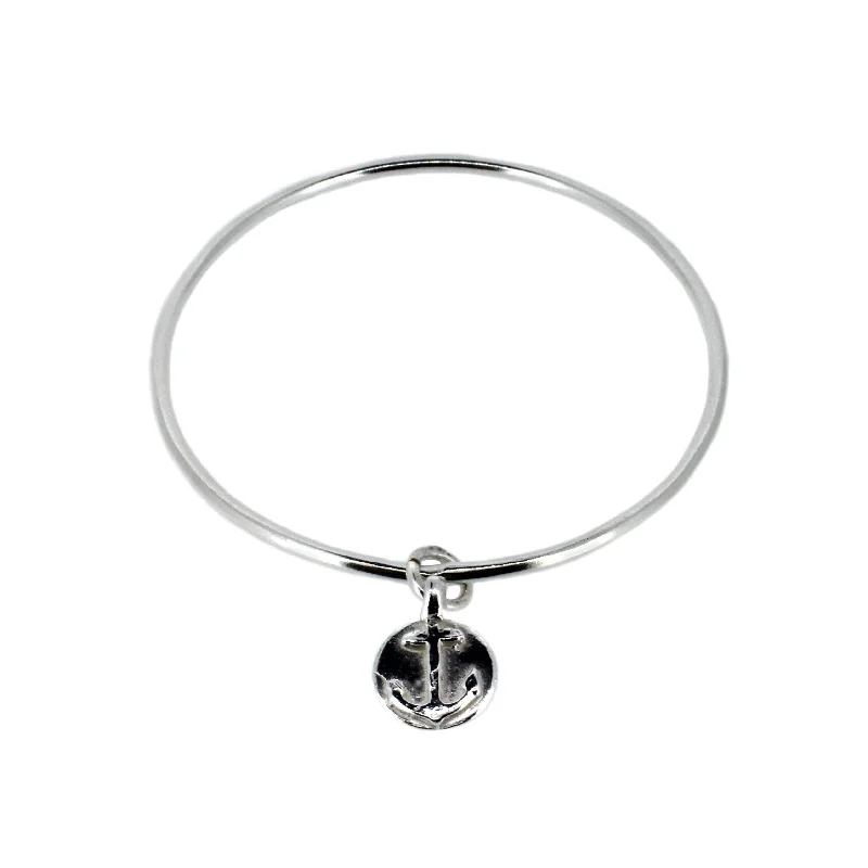 Leather - Wrapped Bangles with Studded Details for a Rock - Chic VibeAnchor Disc Bangle