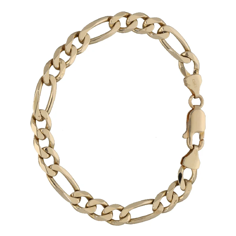 Clear Crystal - Embellished Bangles for a Sparkling and Elegant Appearance9ct Gold Figaro Bracelet