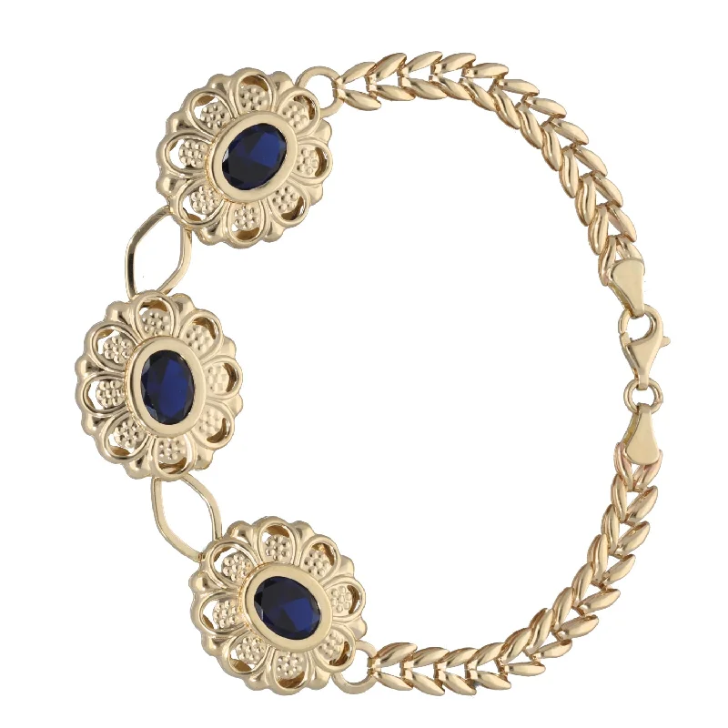 Bangle Bracelets with Celtic Knotwork for a Symbolic and Stylish LookNew 14ct Gold Blue CZ Flower Bracelet