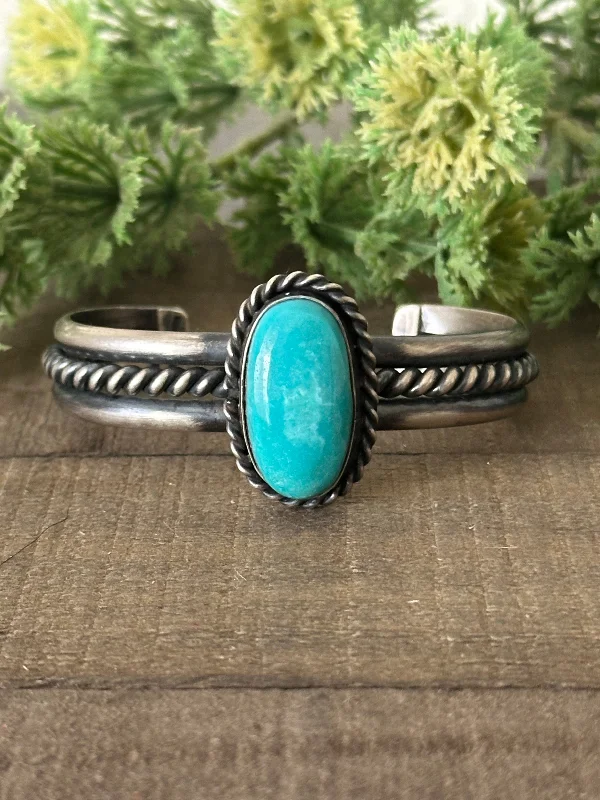 Women's Beaded Cuff Bracelets in Bohemian Style with Multiple Colors for a Summer LookNavajo Made Kingman Turquoise & Sterling Silver Cuff Bracelet