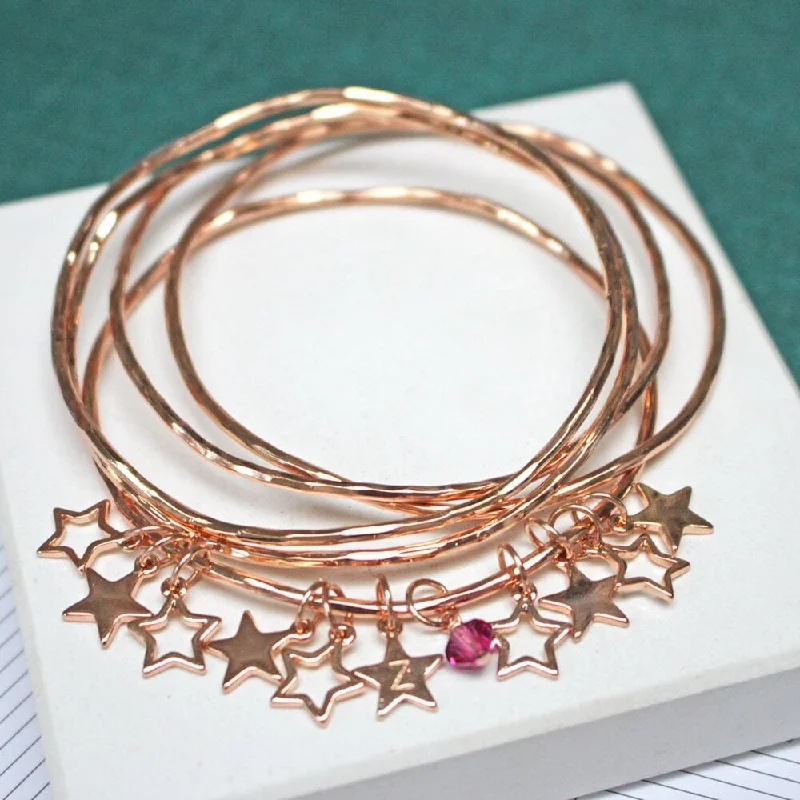 Bangle Sets with Mix - and - Match Patterns for a Versatile AccessoryPersonalised Star Bangles With Swarovski Crystals