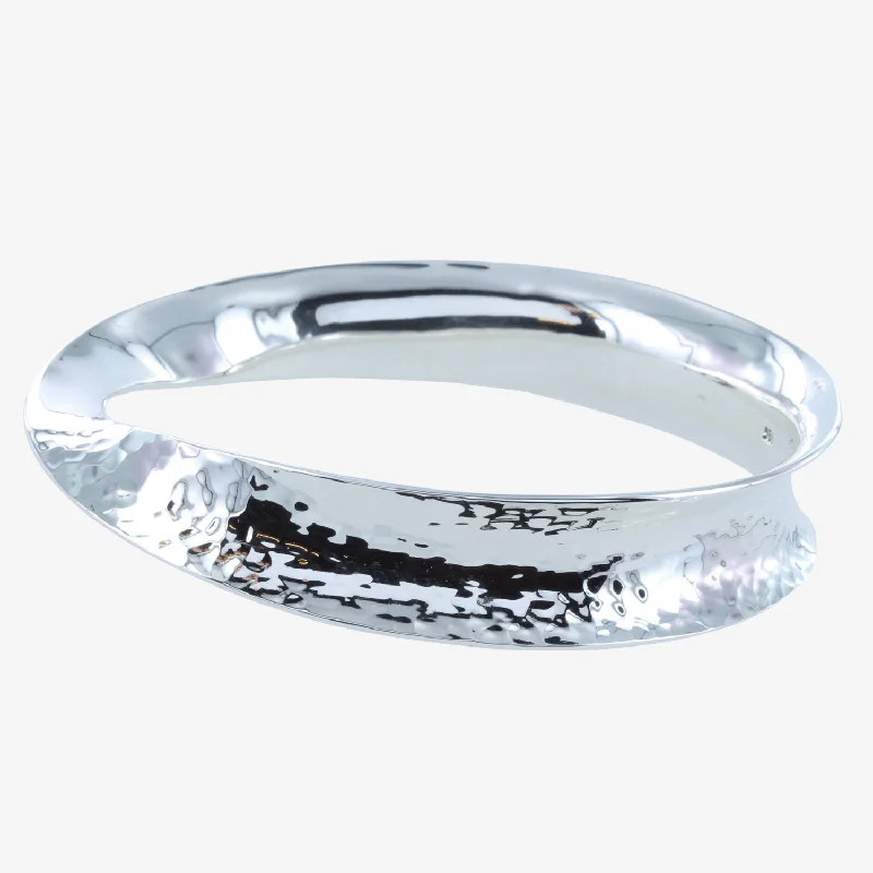 Leather - Wrapped Bangles with Studded Details for a Rock - Chic VibeLou Sterling Silver Bangle