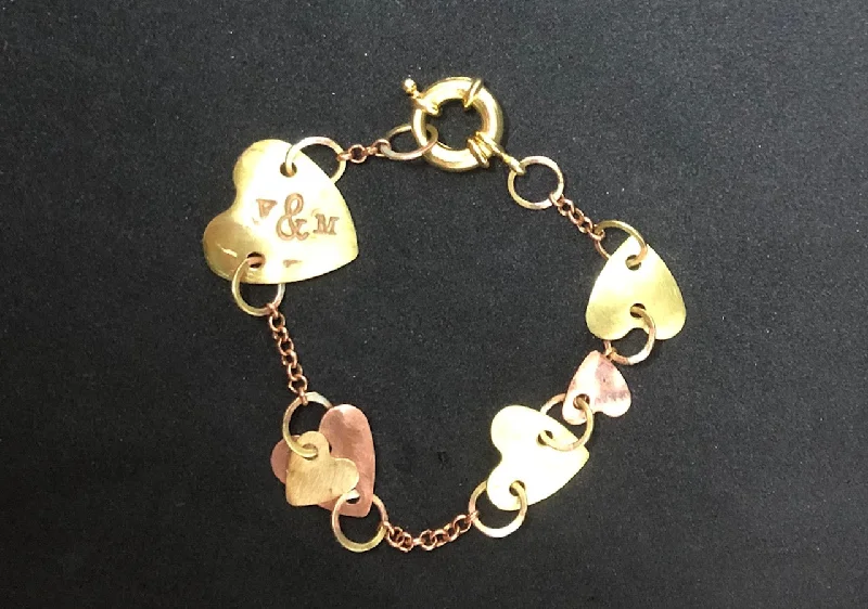 Bangle Bracelets with LED Lights for a Glowing and Trendy AccessoryChain of hearts copper brass bracelet