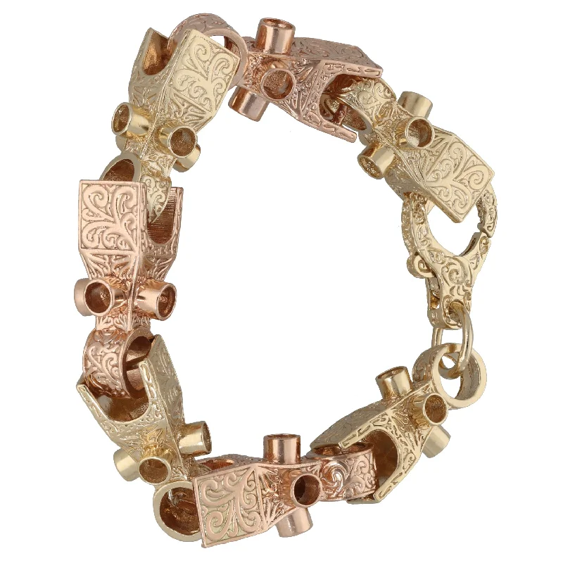 Bangle Bracelets with Celtic Knotwork for a Symbolic and Stylish Look9ct Bicolour Gold Patterned Lego Bracelet