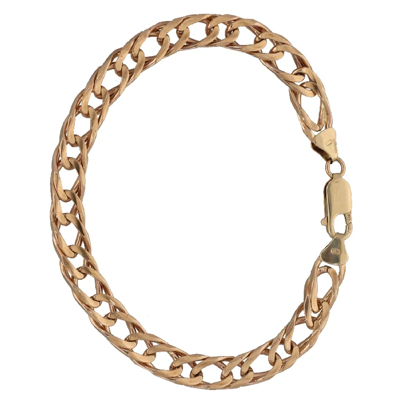 Bangle Sets with Mix - and - Match Patterns for a Versatile Accessory9ct Gold Double Curb Bracelet